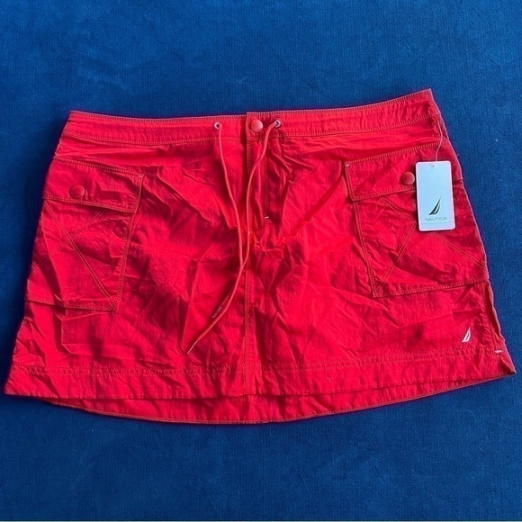 Vintage 90s Nautica athletic mini skirt in flag red​​​​​​​​​​​​​​​​​ y2k sporty - Picture 1 of 6
